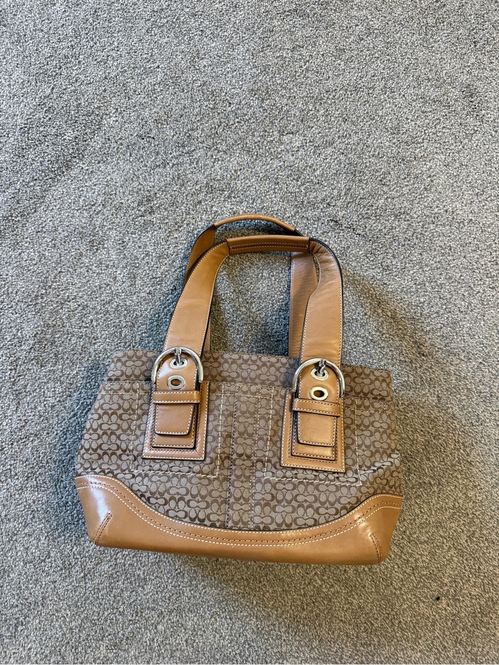 Vintage Y2K Tan Coach Soho Mini Signature Tote F10927